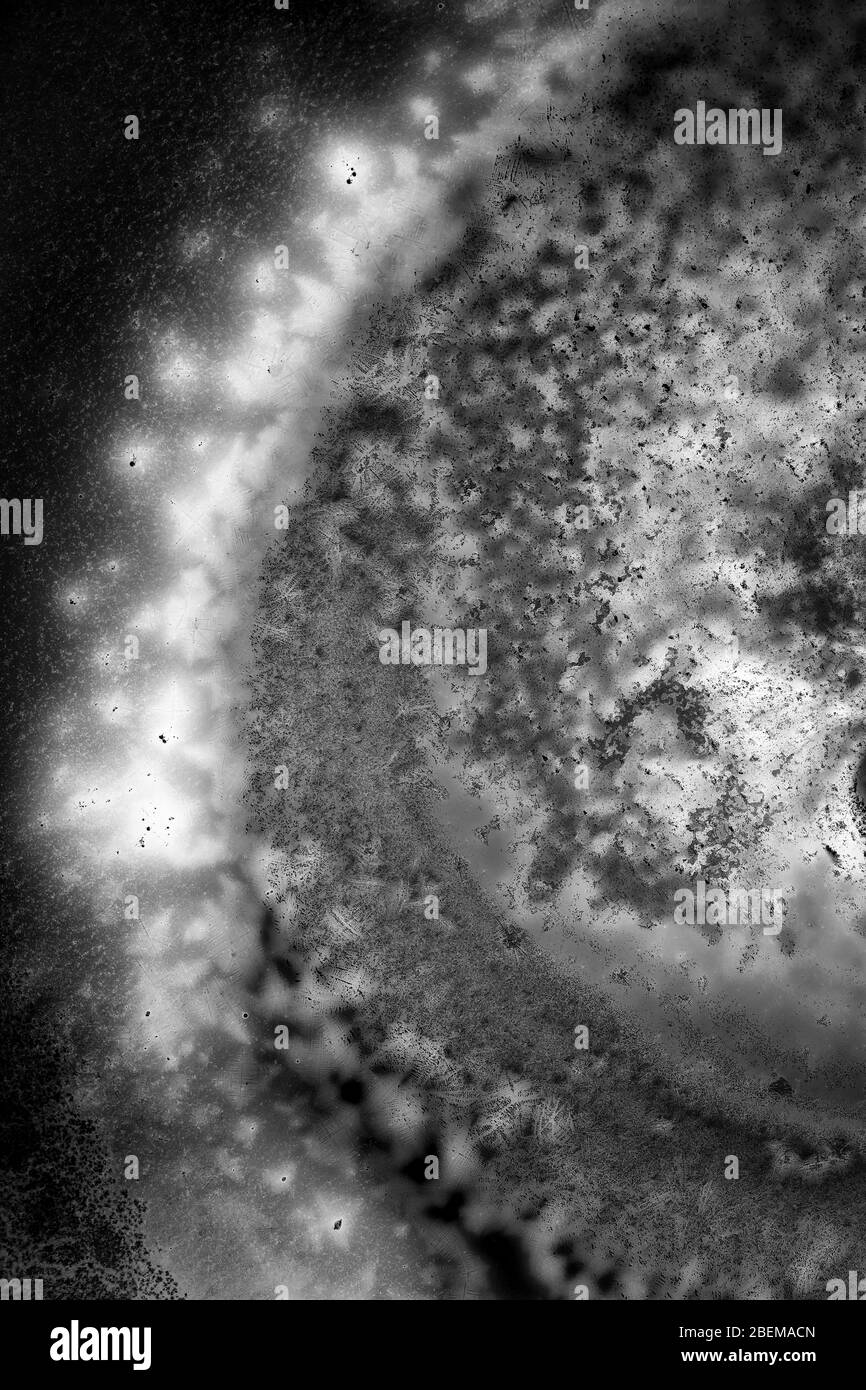 Makrofotografie von Kristallen, die eine Galaxie bilden Stockfoto