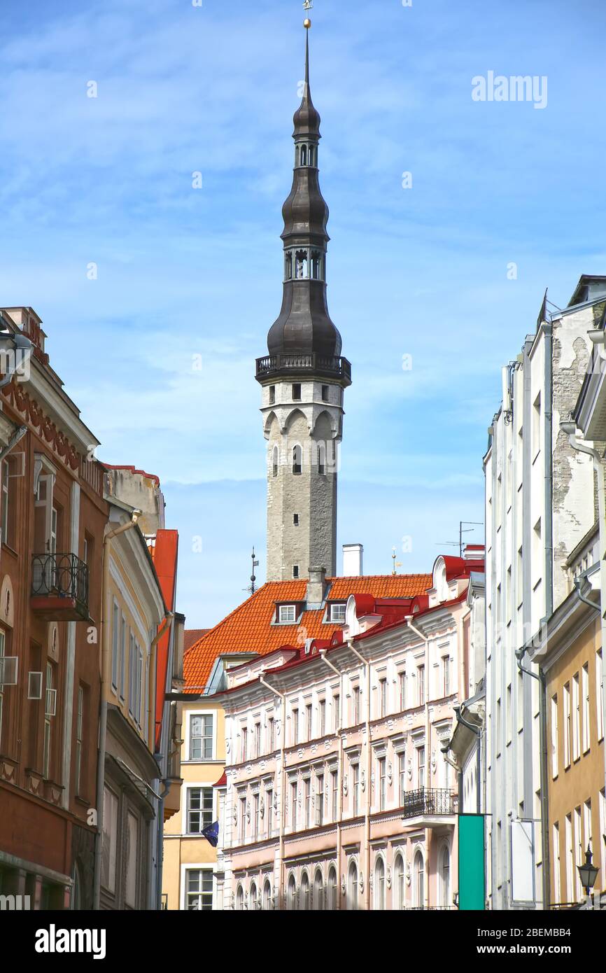 Tallinn ist die Hauptstadt, Primat und die bevölkerungsreichste Stadt Estlands. Das Hotel liegt im nördlichen Teil ... Tallinns Altstadt ist eine der besten erhalten Stockfoto