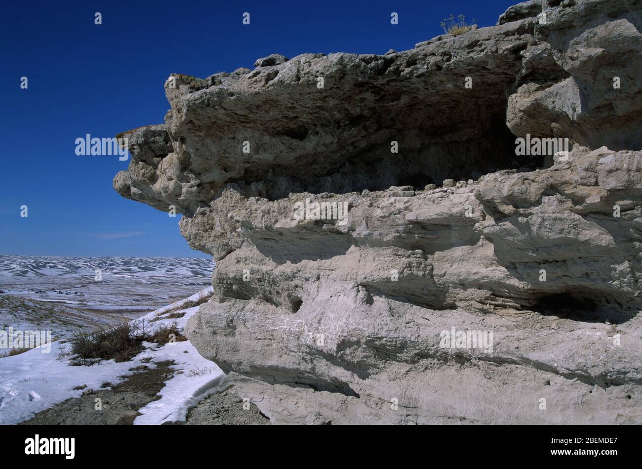 Ausbist am Knochenbett auf University Hill, Agate Fossil Beds National Monument, Nebraska Stockfoto