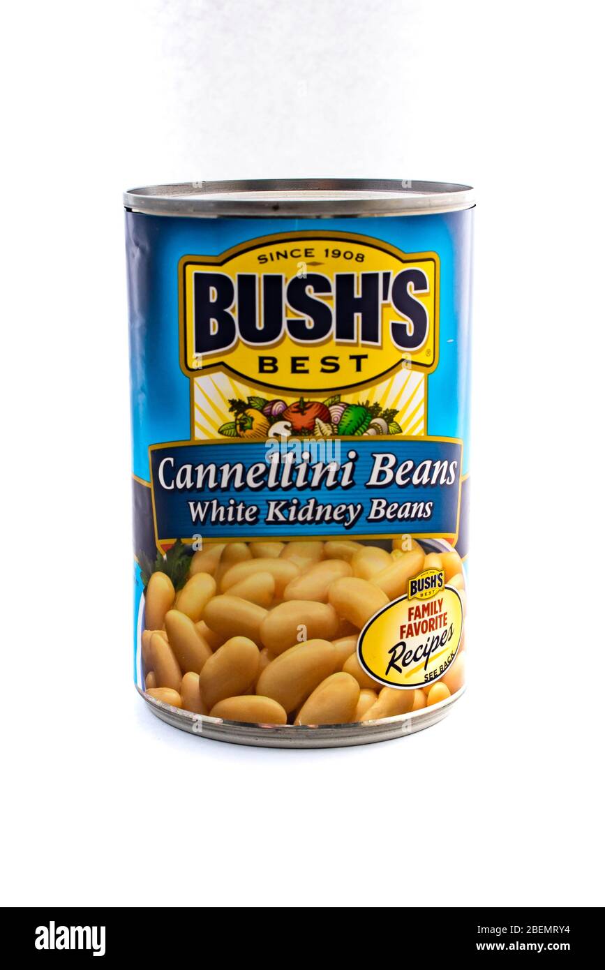 Eine Dose von Bushs besten Cannellini Bohnen oder weißen Kidney Bohnen ...