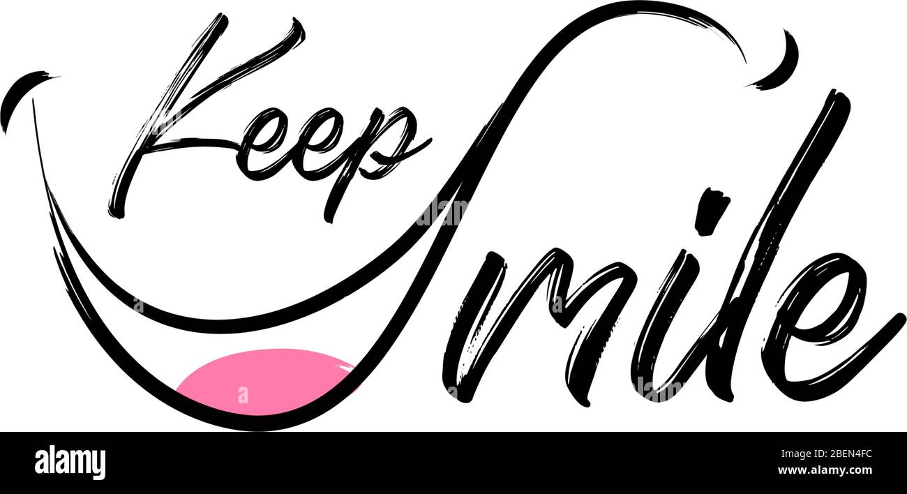 Keep Smile Logo Design Vorlage Vektor. Motivation Design Stock Vektor