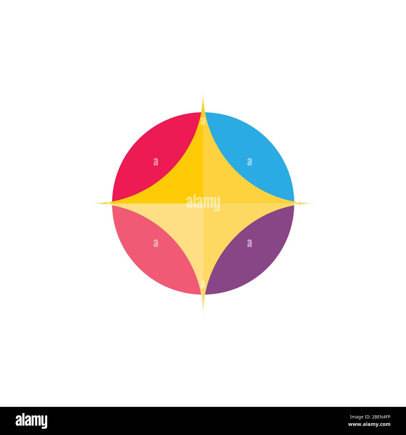 Bunte einfache Sterne geometrischen Kreis Logo Stock Vektor