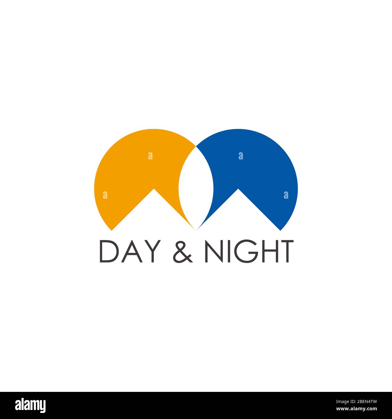 Tag und Nacht Berg buntes Design Symbol Vektor Stock Vektor
