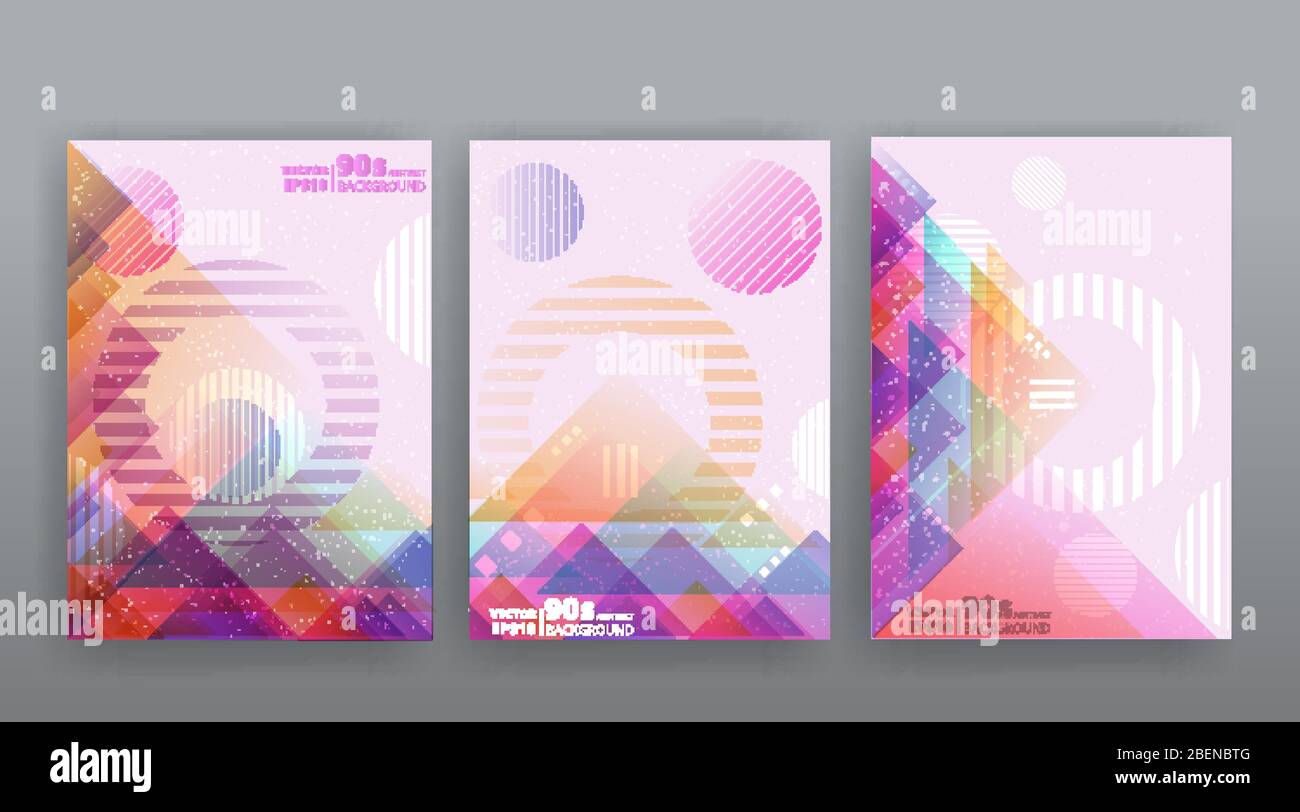 Chaos abstrakt geometrische Abdeckungen Design. Vorlagen für kühle Halbtöne mit glänzenden Verläufen. Fluide Shapes Posterkomposition. Retro futuristisch kreativ 90er Jahre an Stock Vektor