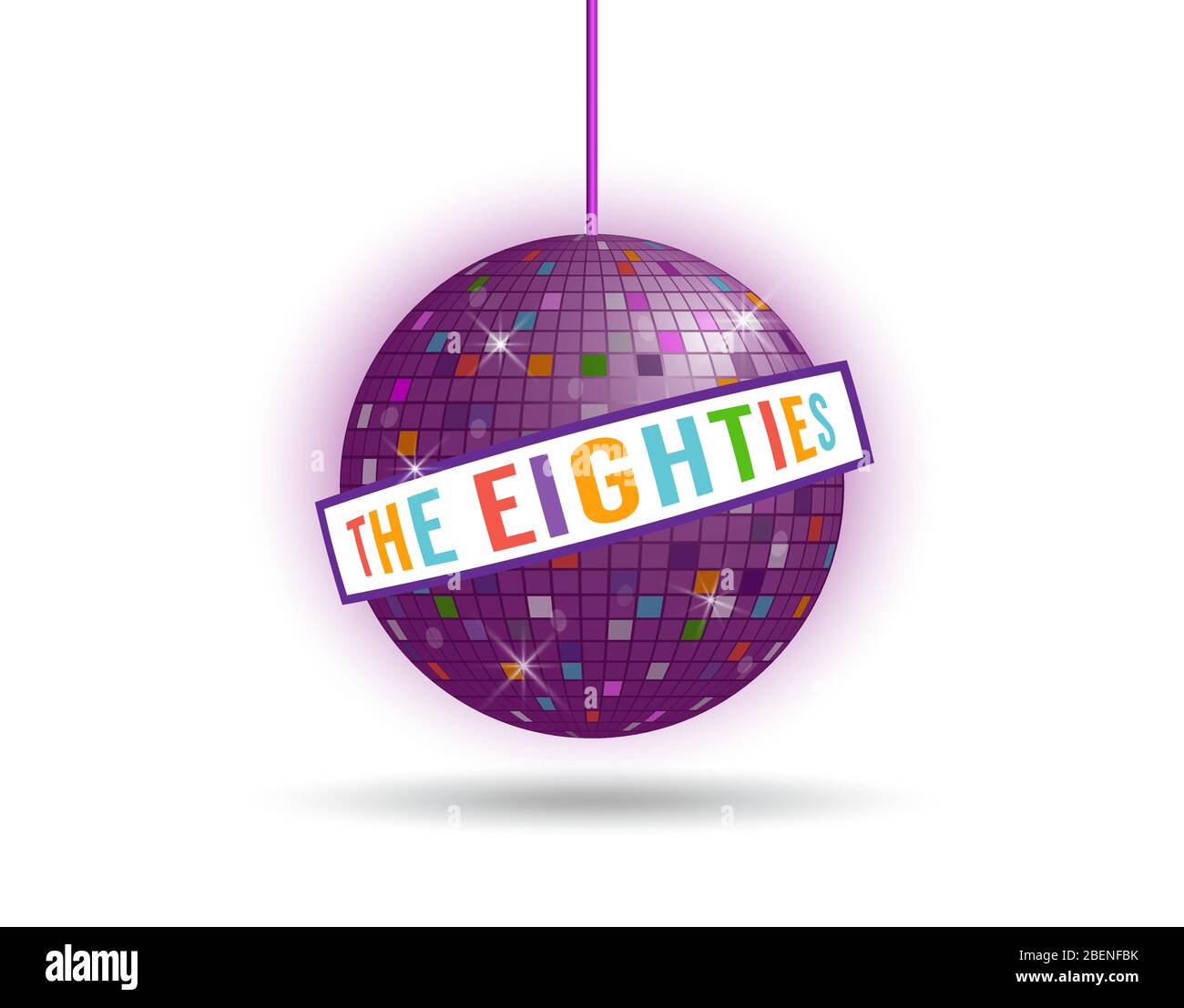 Die achtziger Disco Ball Tanz . Vektorlogo Stock Vektor