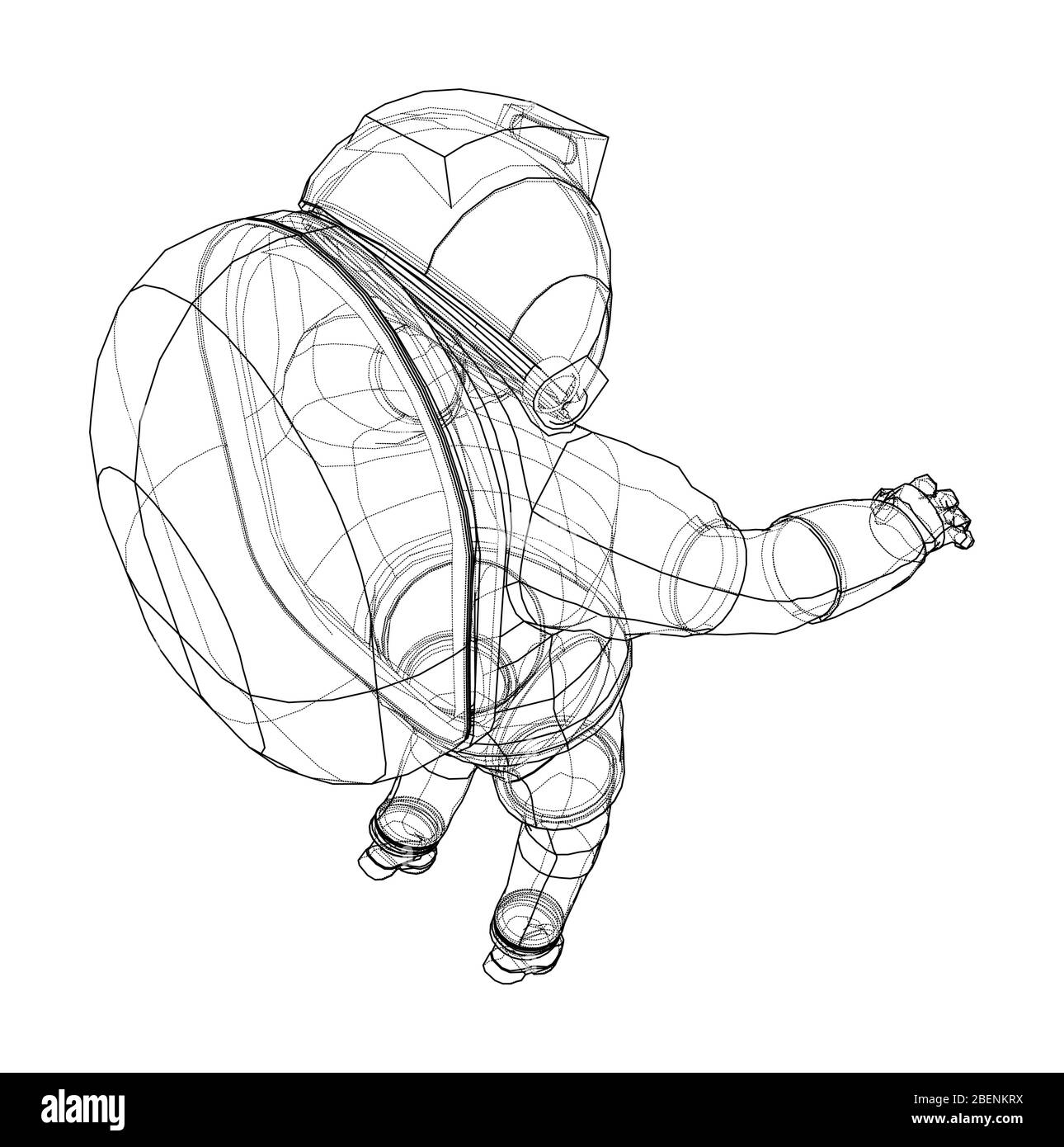 Astronaut Konzept. Vektor Rendering von 3d Stock Vektor