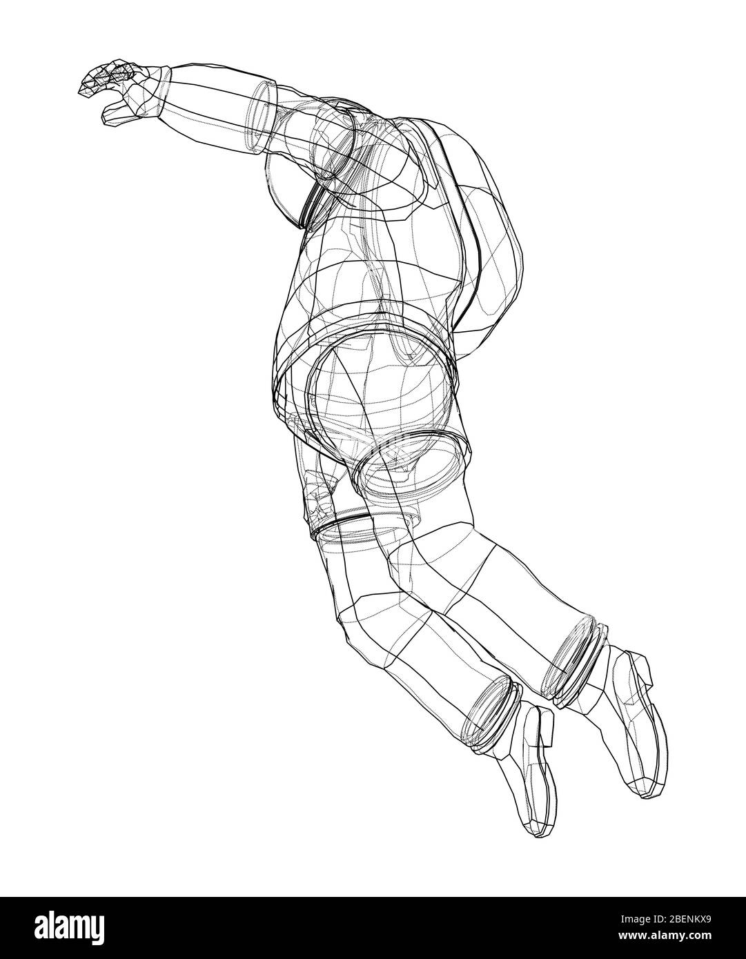 Astronaut Konzept. Vektor Rendering von 3d Stock Vektor