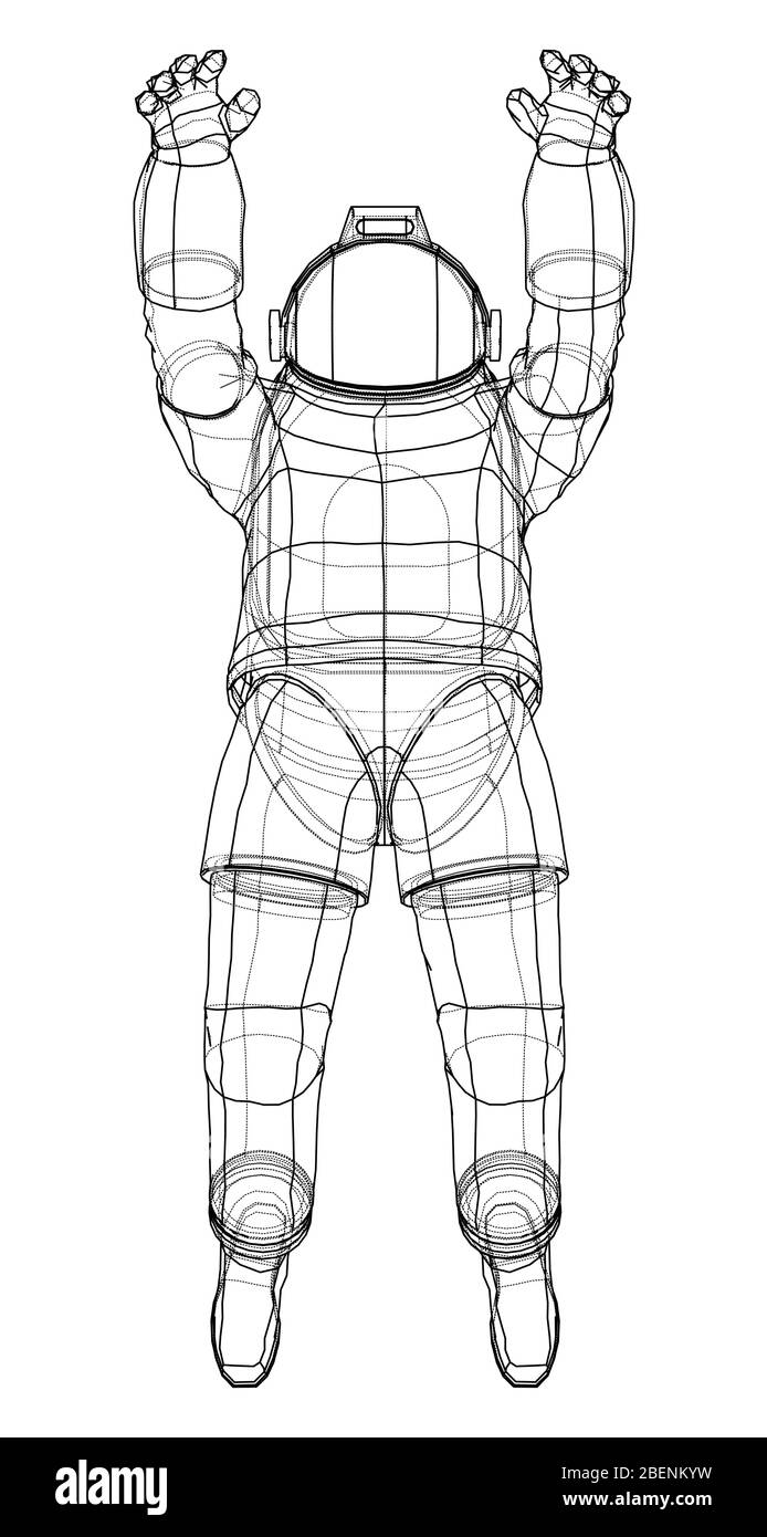 Astronaut Konzept. Vektor Rendering von 3d Stock Vektor