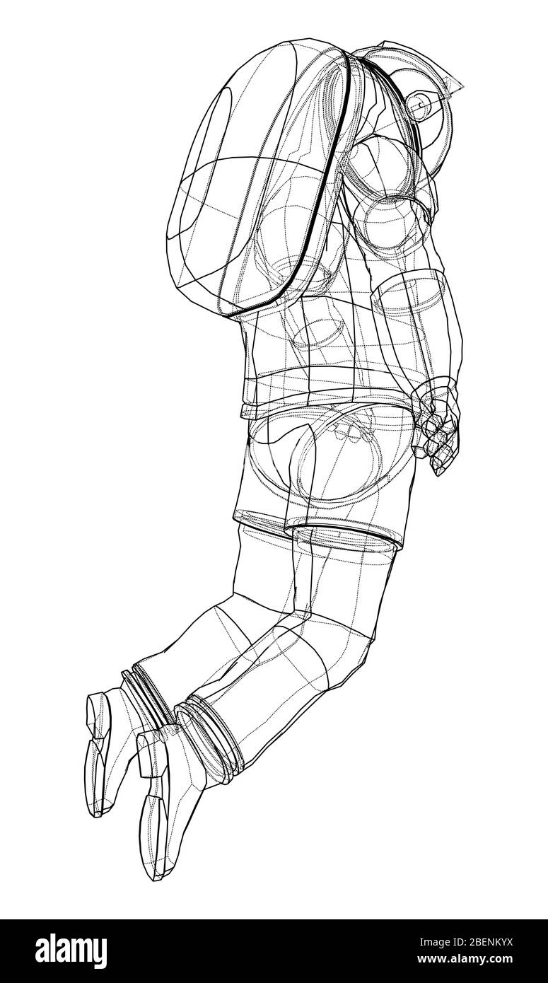 Astronaut Konzept. Vektor Rendering von 3d Stock Vektor