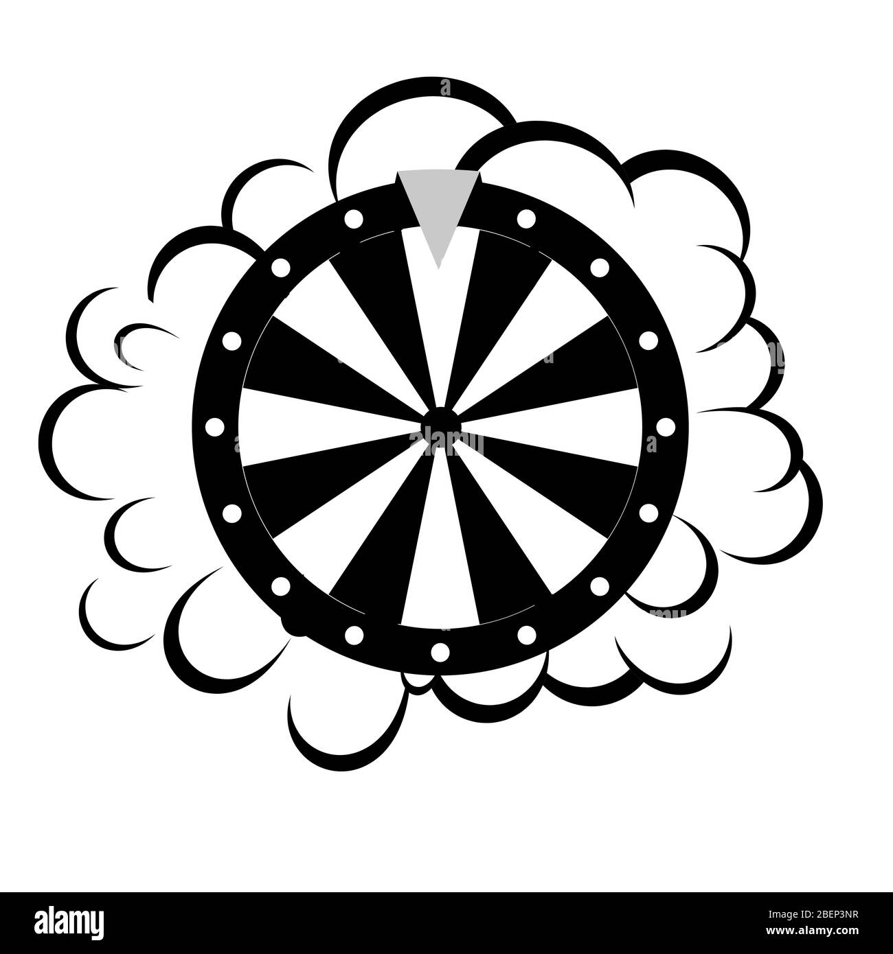 Fortune Rad für das Glücksspiel im Casino, Comic-Stil, flache isoliert Symbol, Vektor-Illustration Stock Vektor