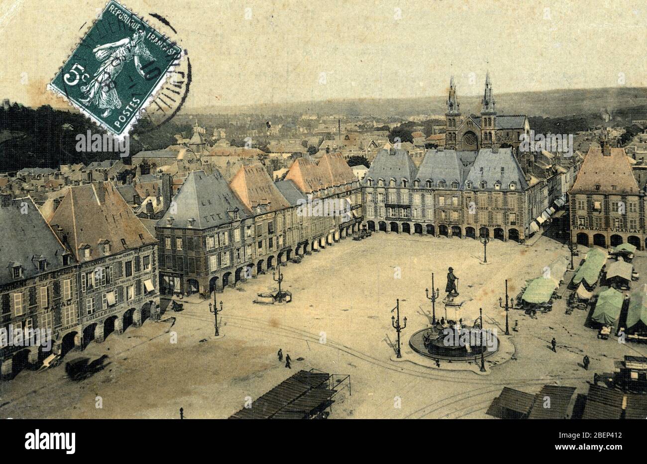 Vue sur la Place ducale de Charleville Mezieres (Charleville-Mezieres), Ardennen 1908 Carte postale Collection privee Stockfoto