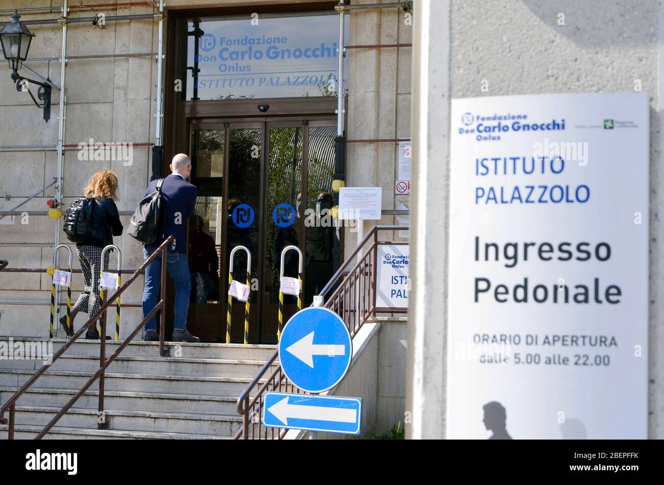 Mailand, Palazzolo Don Gnocchi Institute, Coronavirus Emergency (Maurizio Maule/Fotograf, Mailand - 2020-04-15) p.s. la foto e' utilizabile nel rispetto del contesto in cui e' stata scattata, e senza intento diffamatorio del decoro delle persone rappentate Stockfoto