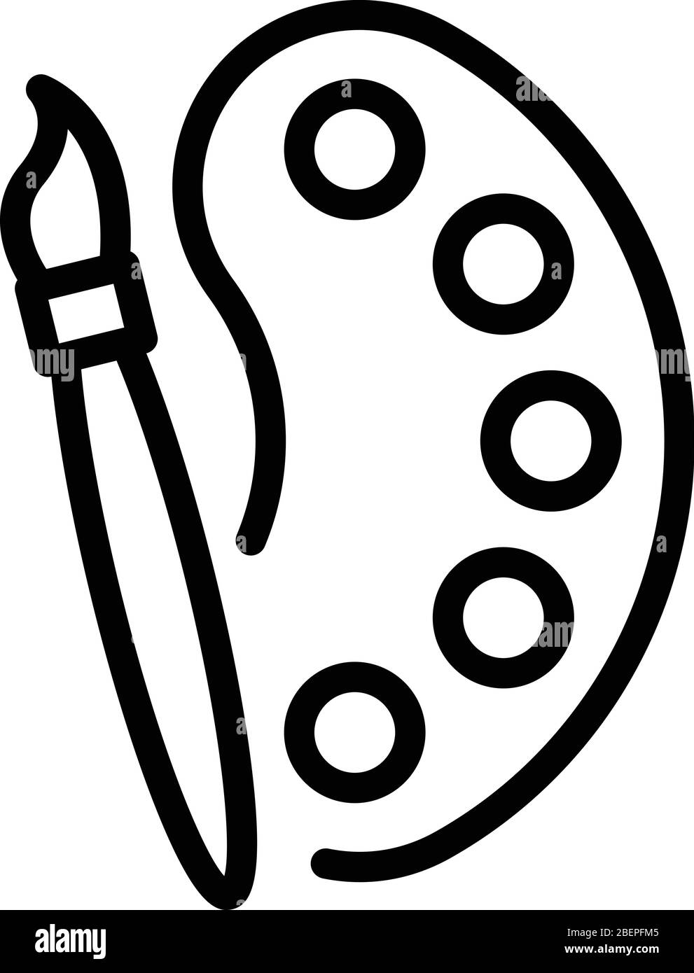 Symbol für die Farbpalette des Pinsel, Umrissstil Stock Vektor