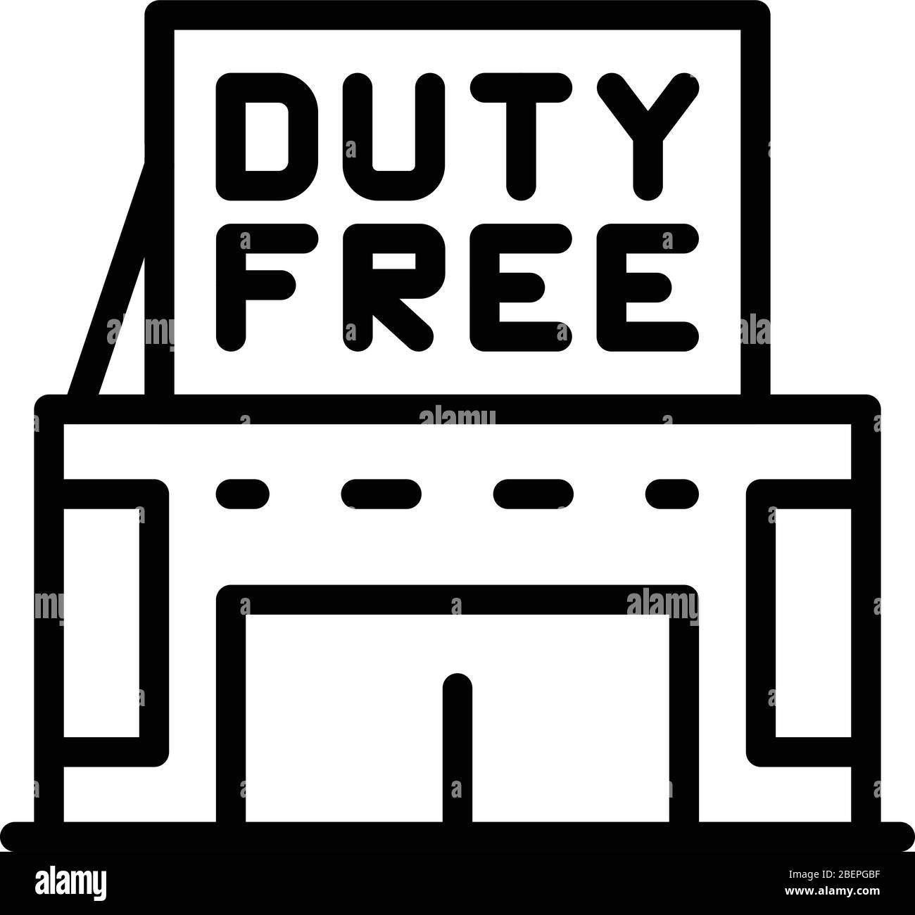 Duty Free Shop-Symbol, Outline-Stil Stock Vektor