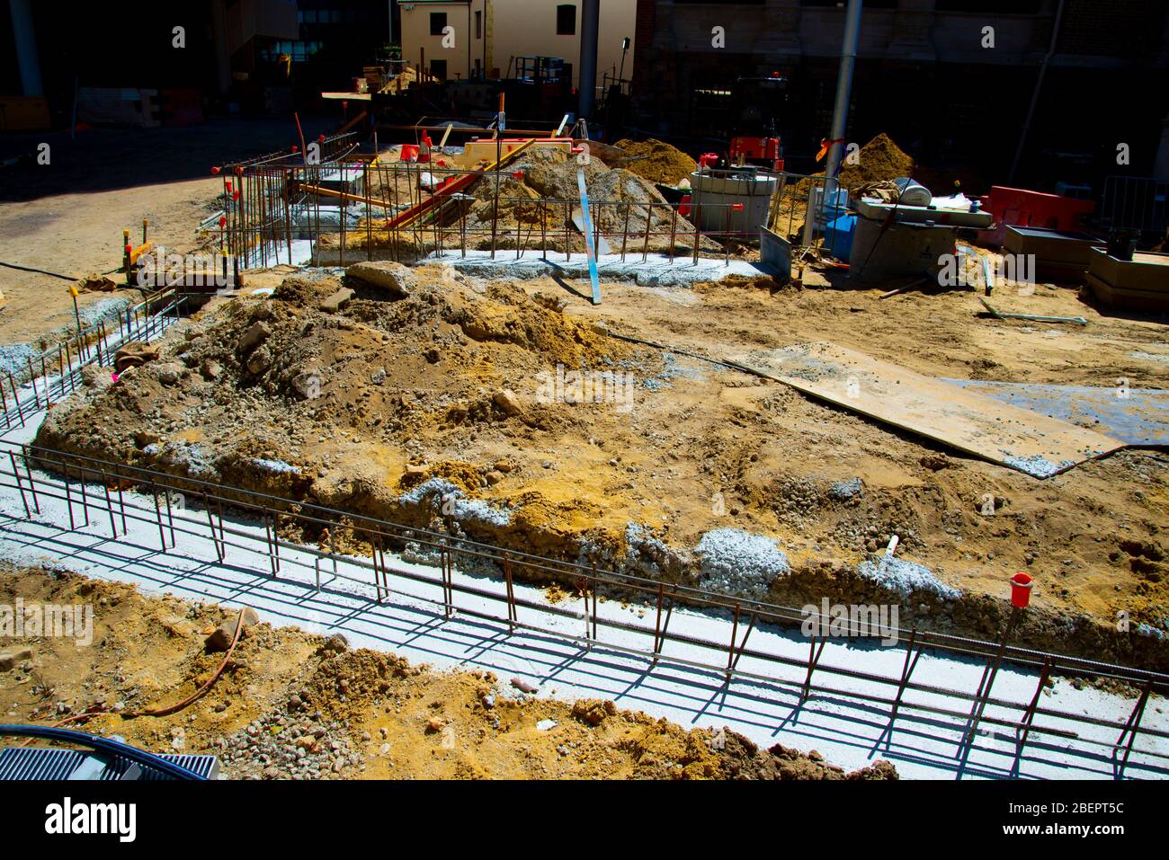 Baustelle in der Stadt Stockfoto