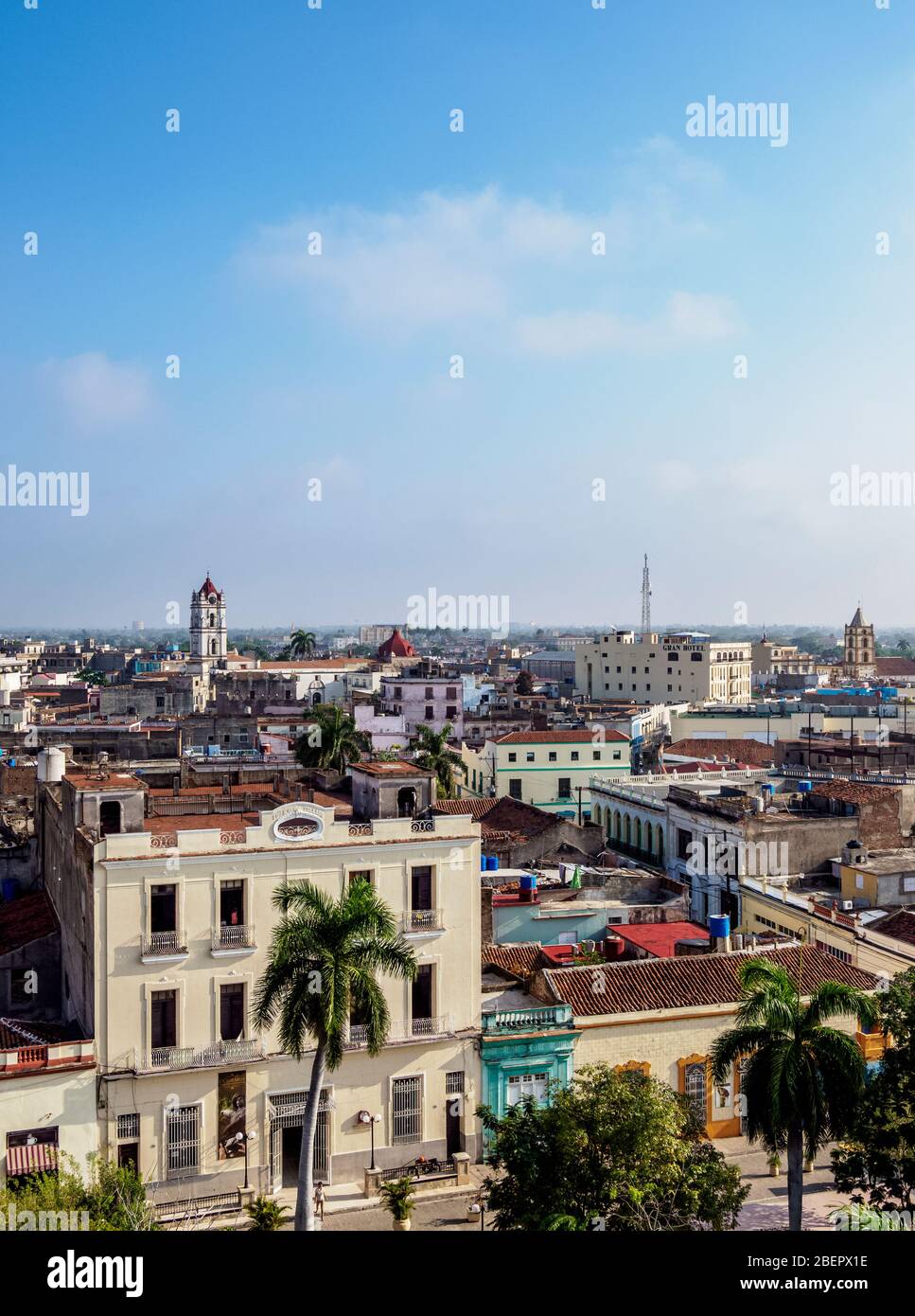 Ignacio Agramonte Park, erhöhte Ansicht, Camaguey, Camaguey Provinz, Kuba Stockfoto