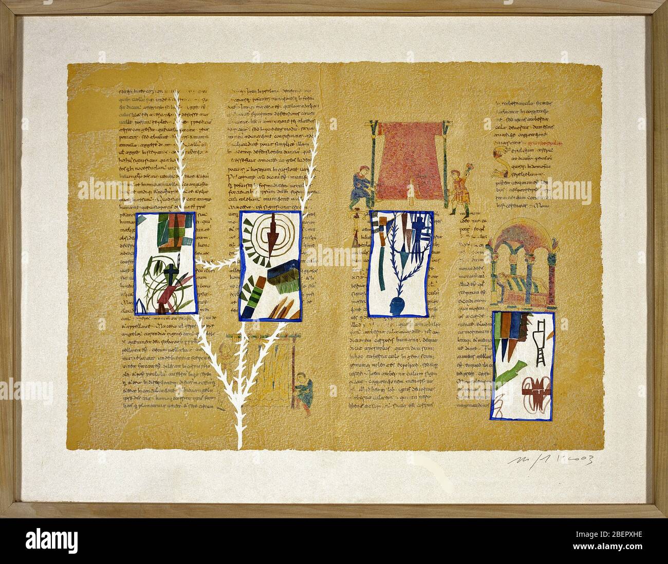 RABANUS MAURUS Kunstwerk Mimmo Paladino Ausstellung im CAMUSAC Museum für zeitgenössische Kunst, Cassino, Italien Stockfoto