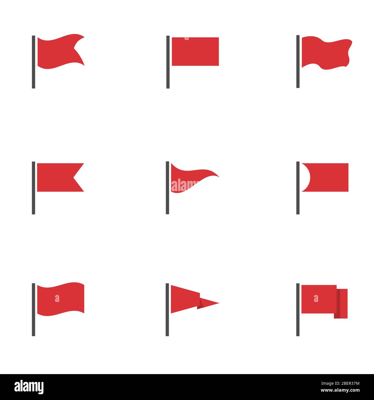 Rote Flag-Symbole Stock Vektor