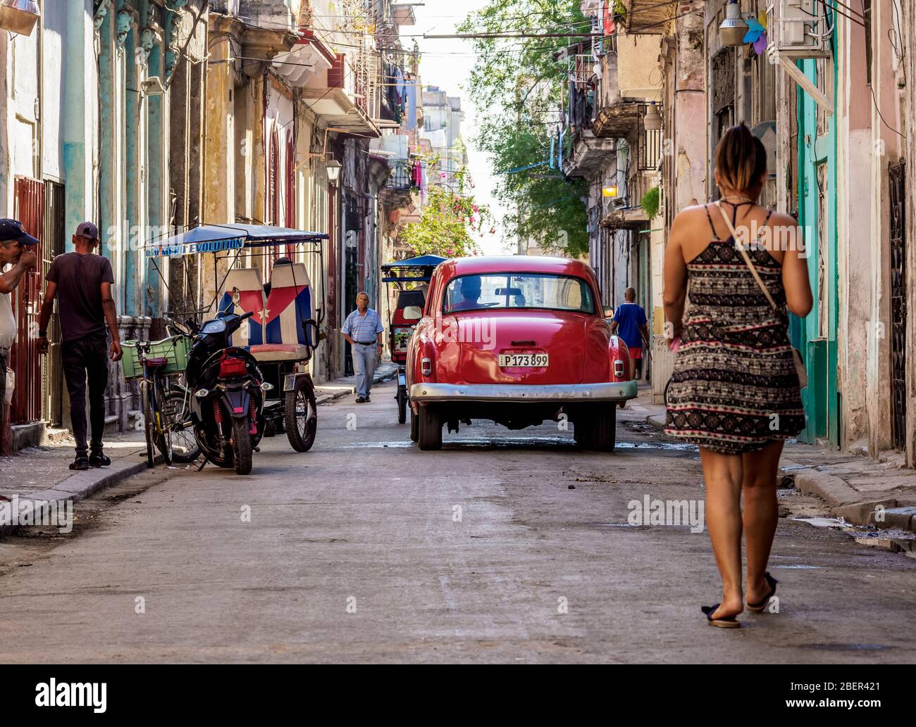 Straße von La Habana Vieja, Havanna, Provinz La Habana, Kuba Stockfoto