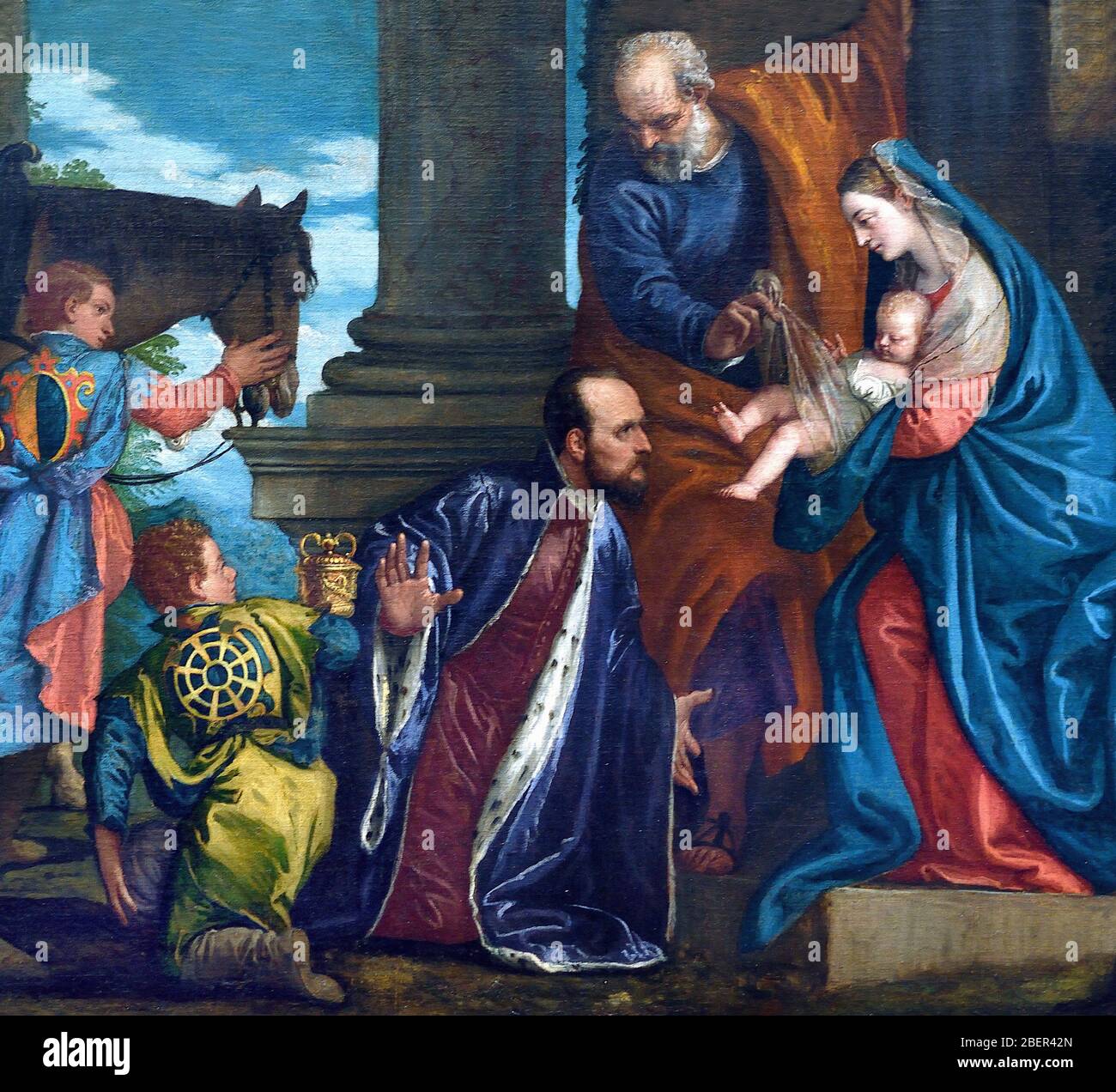 Die Anbetung der Heiligen drei Könige (weisen) Veronese (Paolo Caliari) 1528-1588 Italien Italienisch Stockfoto