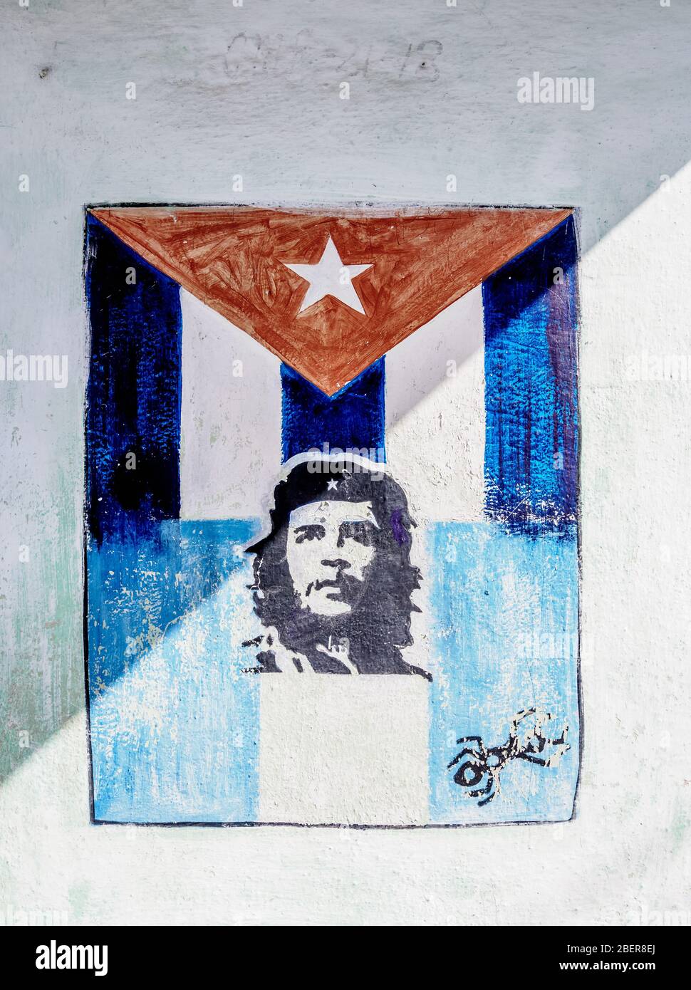 Che Guevara Wandmalerei, Santa Clara, Provinz Villa Clara, Kuba Stockfoto