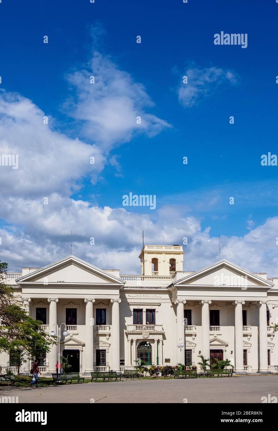 Ehemaliges Rathaus, heute Jose Marti Bibliothek, Parque Vidal, Santa Clara, Villa Clara Provinz, Kuba Stockfoto