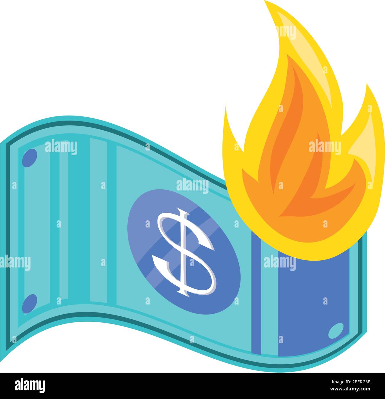 Dollar brennen auf weißem Hintergrund Vektor Illustration Design Stock Vektor