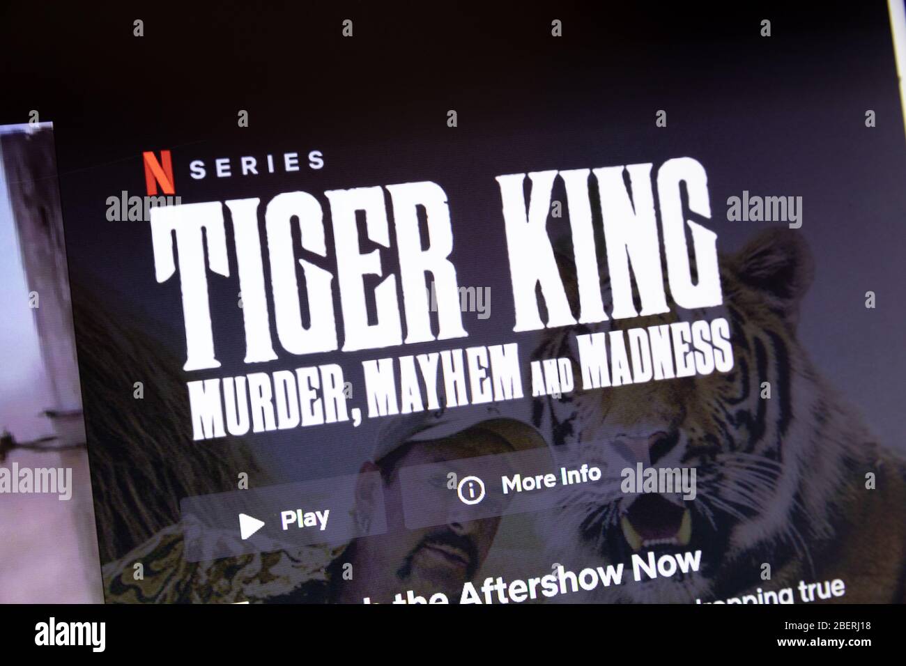 NAMPA, IDAHO - 14. APRIL 2020: Tiger King eine beliebte Show auf netflix Stockfoto