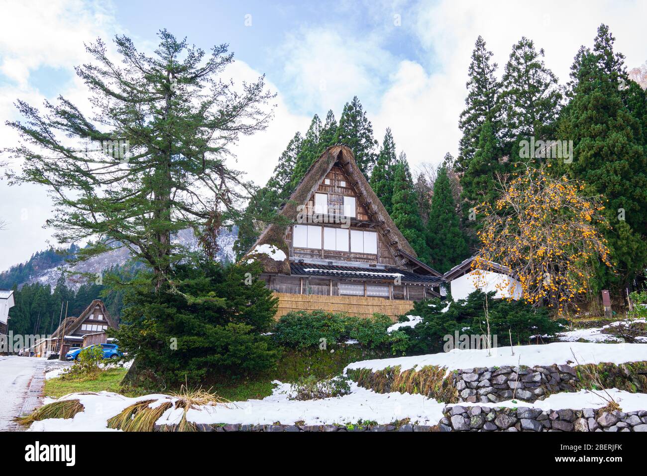 Ainokura in der Region Gokayama, wurde im Dezember 1995 in das Weltkulturerbe aufgenommen, haben 20 gassho-Stil Häuser bekannt als minka, die meisten waren Stockfoto