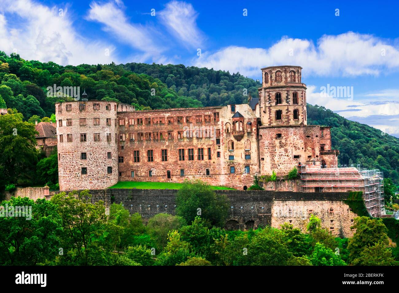 Altes Schloss in Heidelberg. Stockfoto