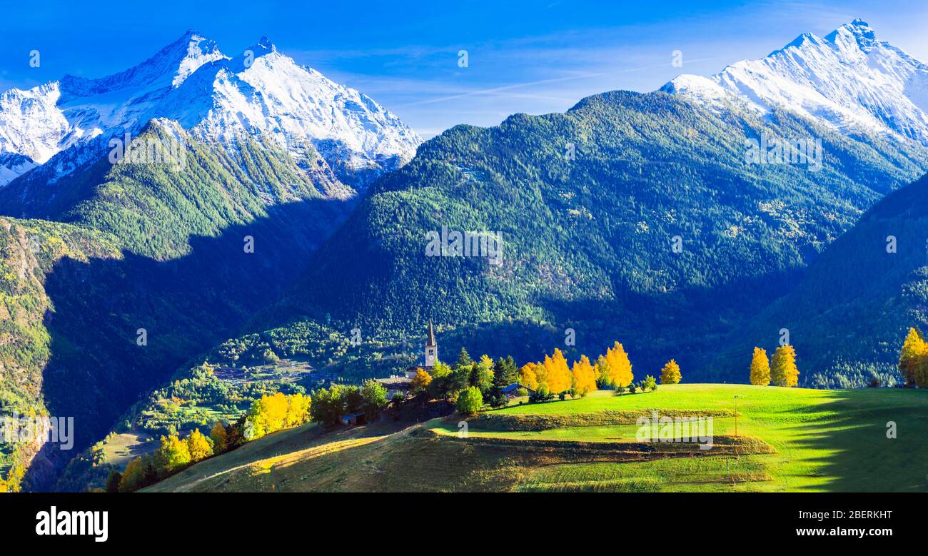 Beeindruckende Bergwelt im Aostatal, Italien. Stockfoto