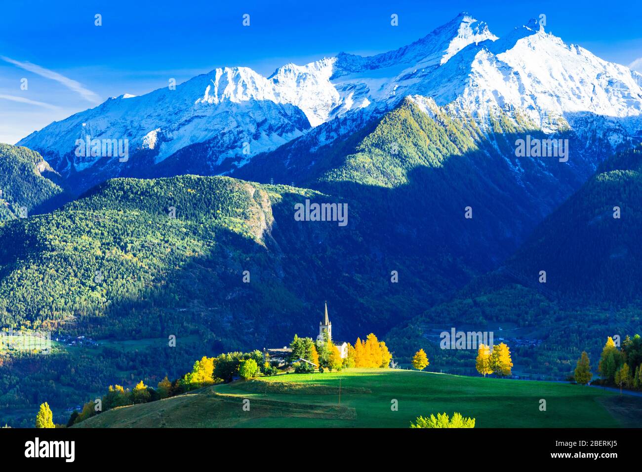 Beeindruckende Landschaft des Aostatals, Italien. Stockfoto