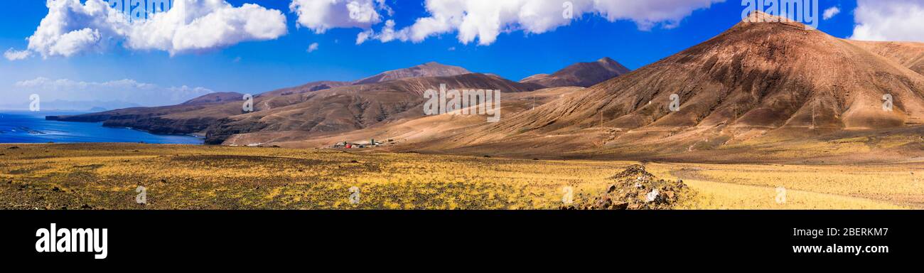 Einzigartige Lanzarote Insel, beeindruckende Vulkanlandschaft, Kanarische Insel, Spanien. Stockfoto