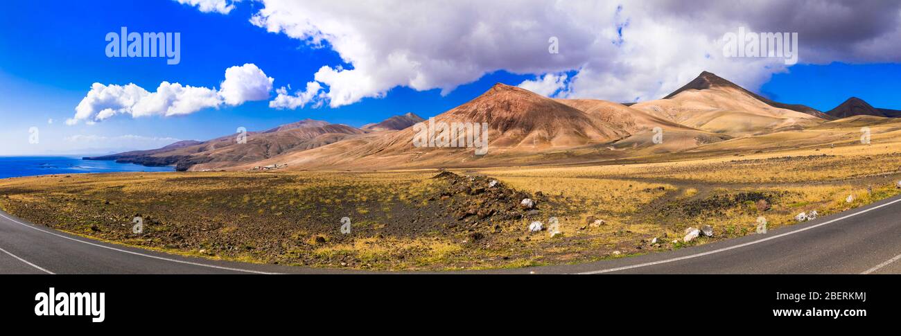 Einzigartige Lanzarote Insel, beeindruckende Vulkanlandschaft, Kanarische Insel, Spanien. Stockfoto