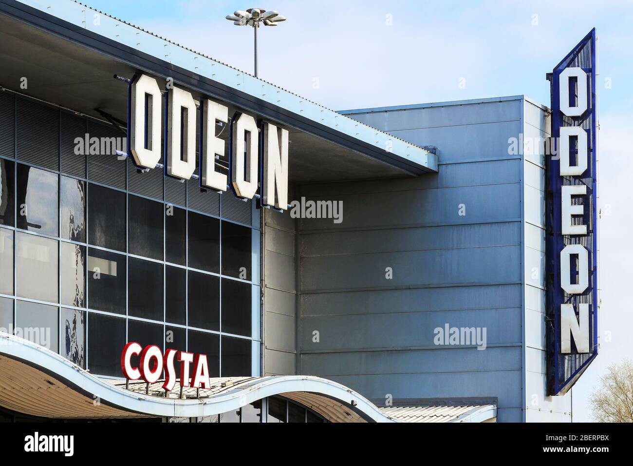 Firmenlogo-Zeichen für odeon Cinema, Kilmarnock, Ayrshire, Großbritannien Stockfoto