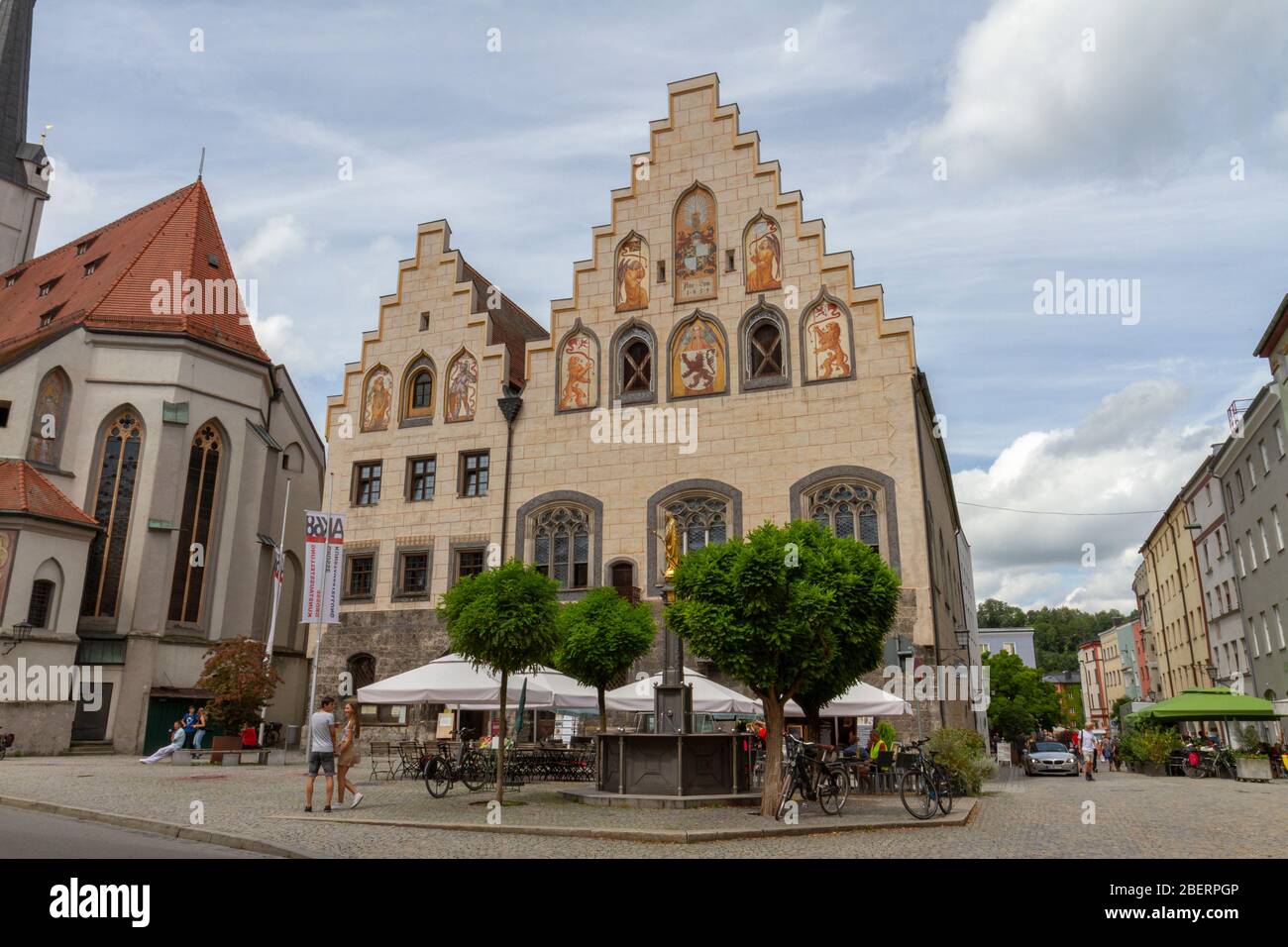 Das Historische Rathaus in Wasserburg, Bayern, Deutschland. Stockfoto