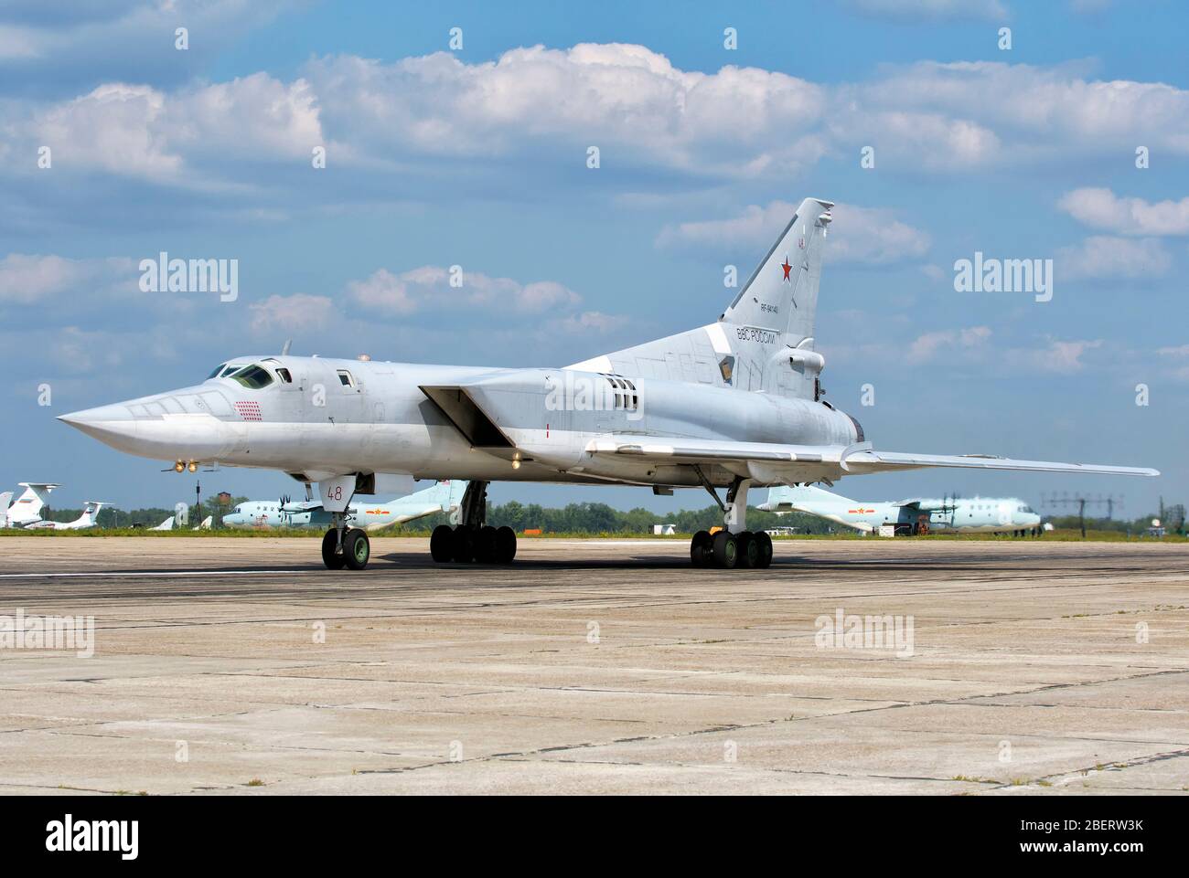 Russische Luftwaffe TU-22 auf dem Dyagilevo Air Base, Russland. Stockfoto