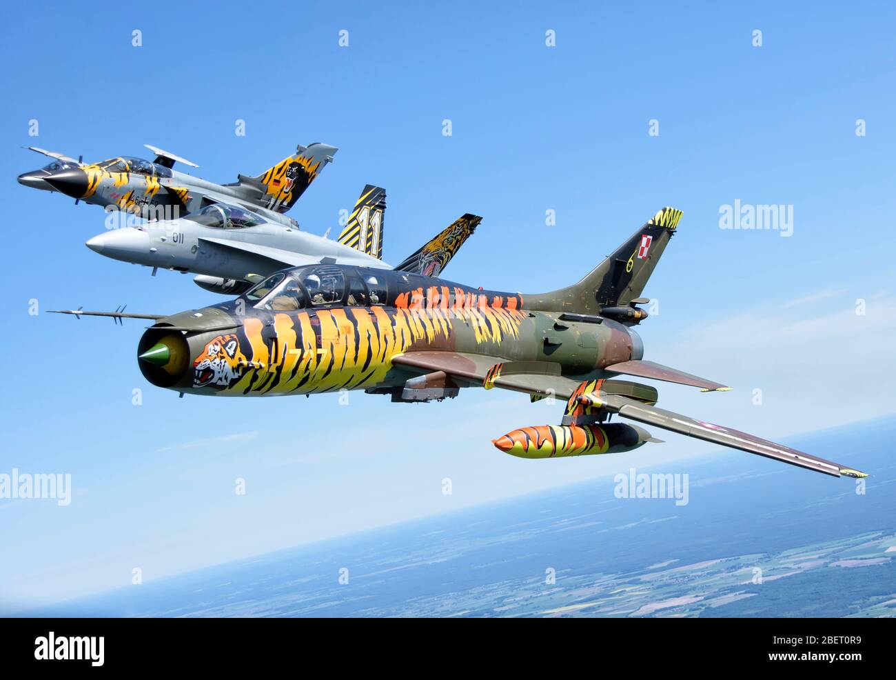 Mix-Bildung von Jets während der Übung NATO Tiger Meet 2018, Polen. Stockfoto