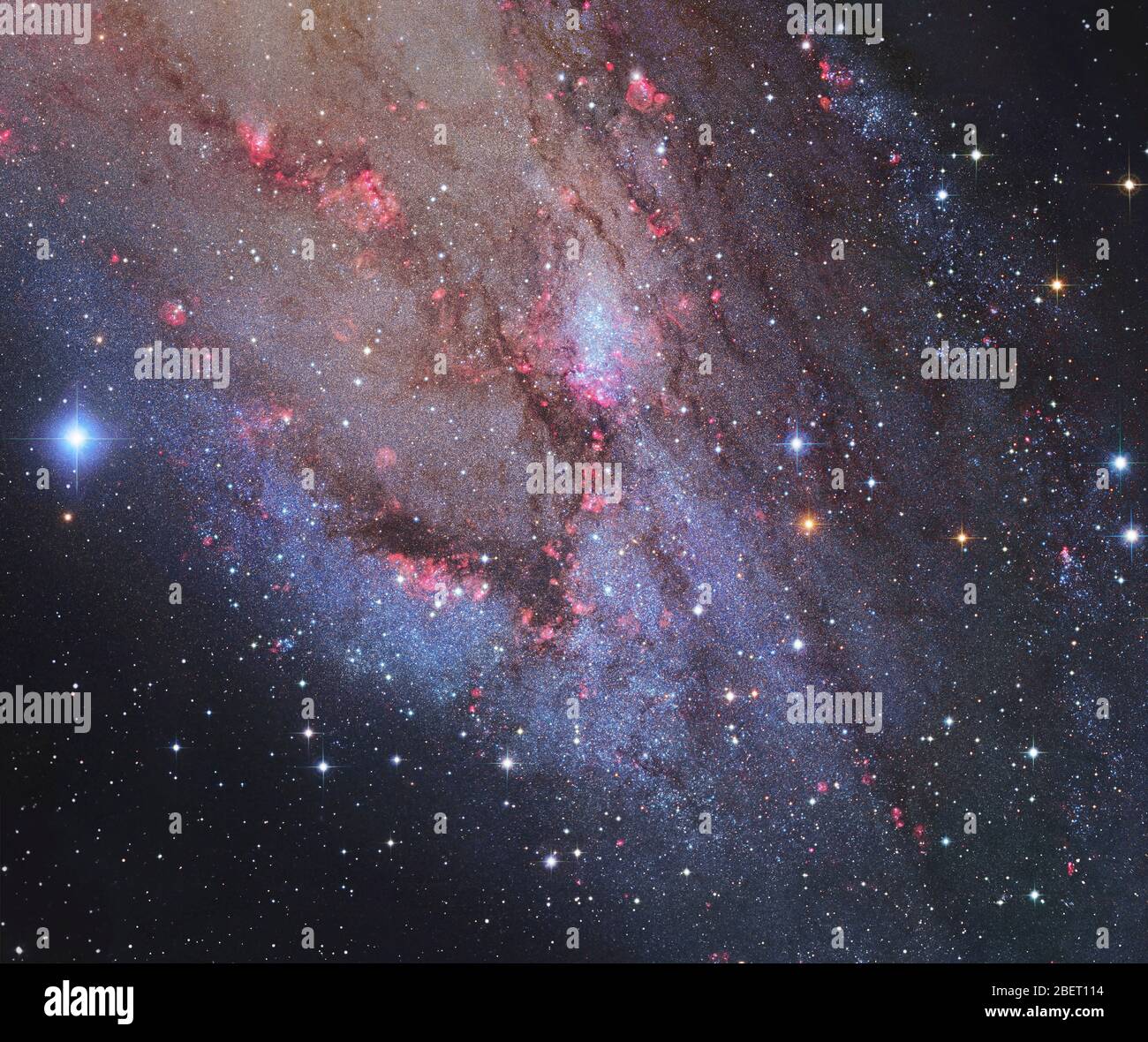 Südwestlicher Arm der Andromeda-Galaxie. Stockfoto