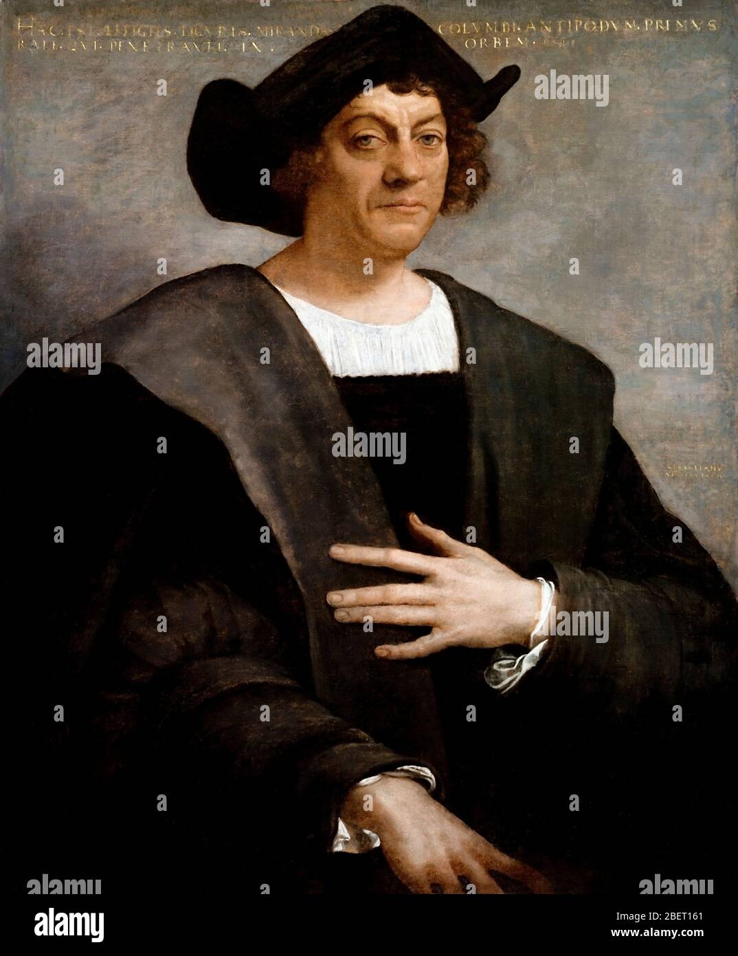 Gemälde von Christoph Kolumbus, von Sebastiano del Piombo, 1519. Stockfoto