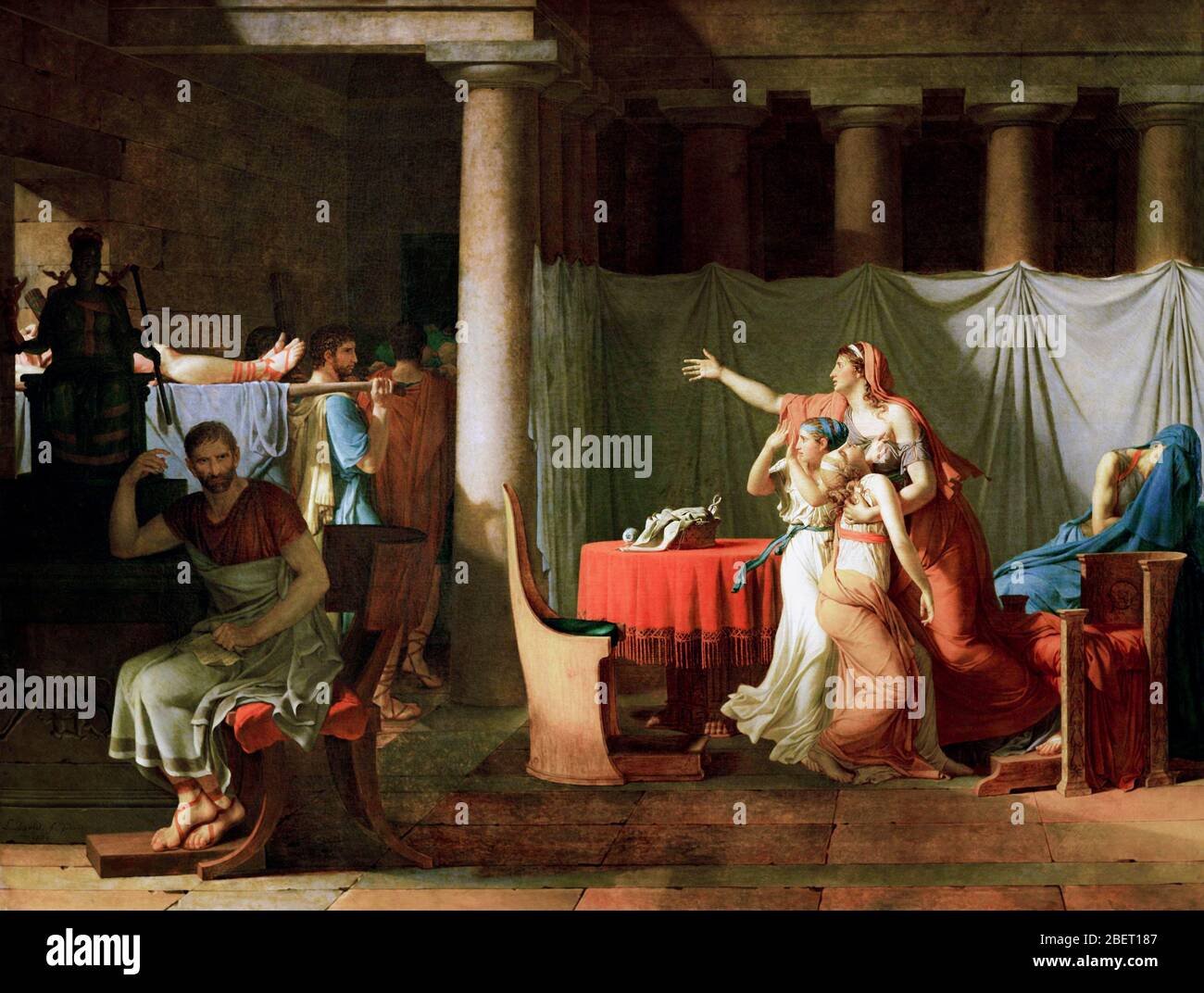 Die Lictors bringen zu Brutus die Körper seiner Söhne Stockfoto
