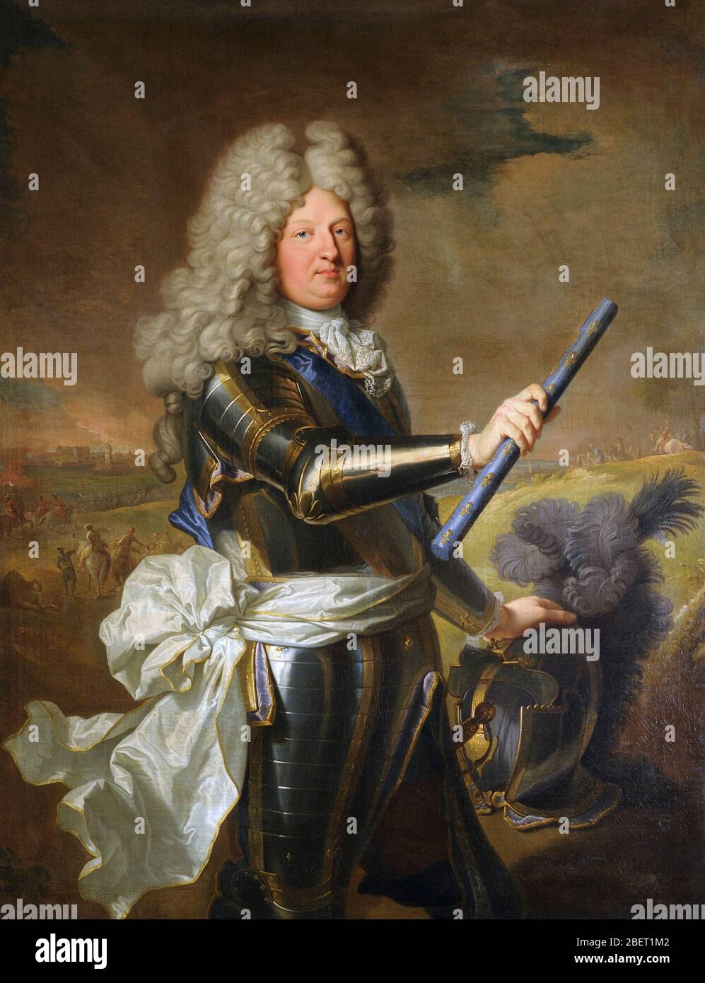 Ein Porträt von Louis de France, dem Grand Dauphin von Frankreich in Rüstung von 1697. Stockfoto