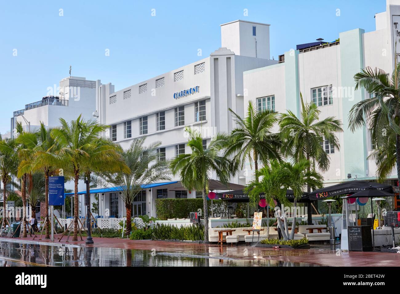 Prime Hotel Claremont an der Collins Ave in South Beach, Miami, Florida, USA Stockfoto