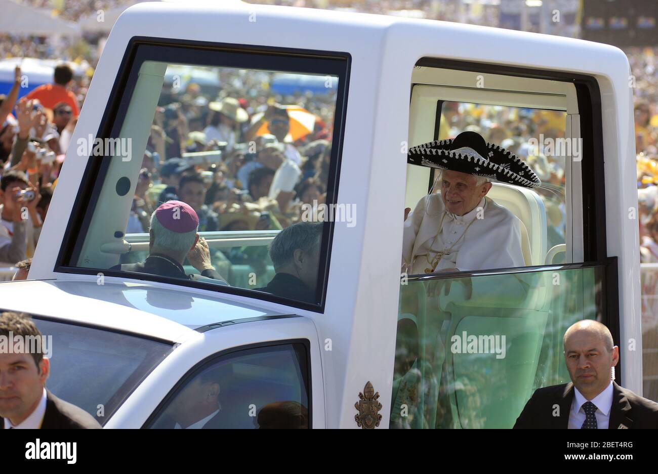 Papst Benedikt besuchte einige Orte in Guanajuato in seinem ersten Aufenthalt auf Land mexicanas.Joseph Ratzinger. El Papa Benedicto XVI visito algunos lugares de Stockfoto