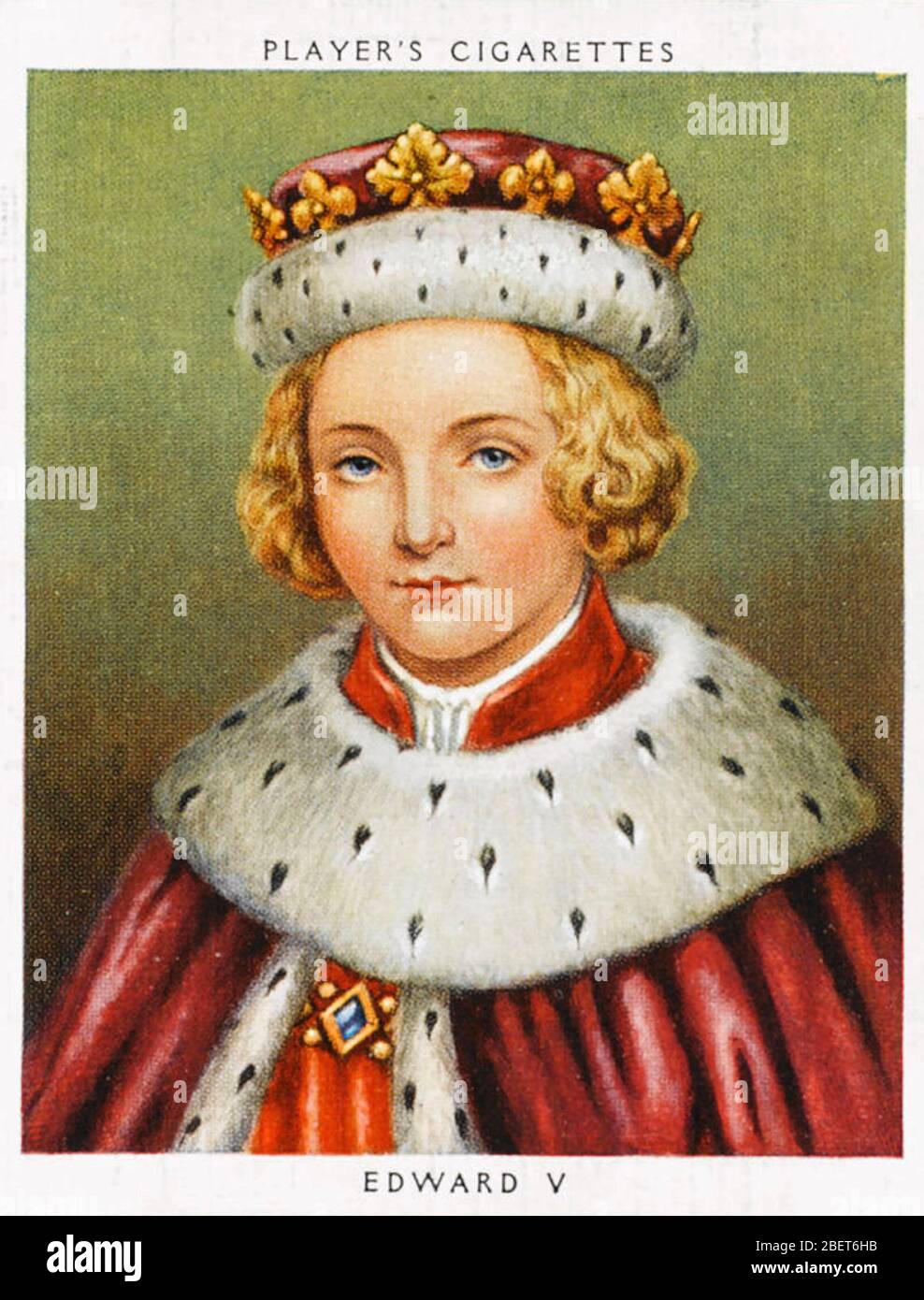 EDWARD V. König von England (1470-c 1483) Imaginäres Porträt auf einer Zigarettenkarte von 1935 Stockfoto