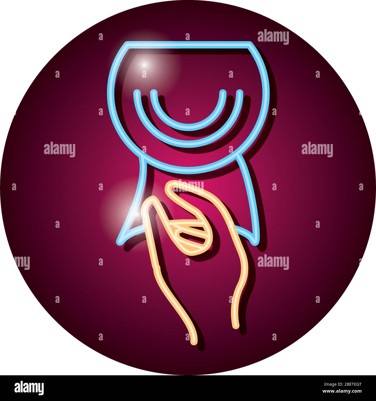 Hand ziehen Papierhandtuchrolle in Neon Licht Vektor Illustration Design Stock Vektor