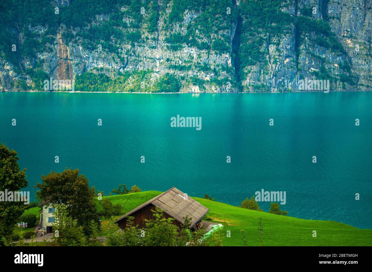 Farmhouse Mountains Churfirsten Switzerland Stockfotos und -bilder Kaufen -  Alamy