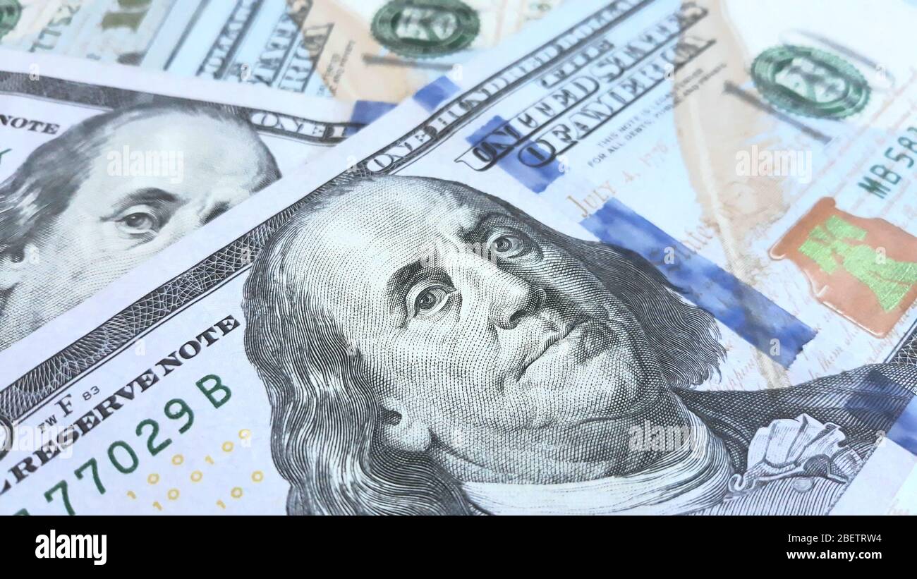 Hundert Dollar-Rechnungen für background.American Währung, Geld Nahaufnahme Stockfoto