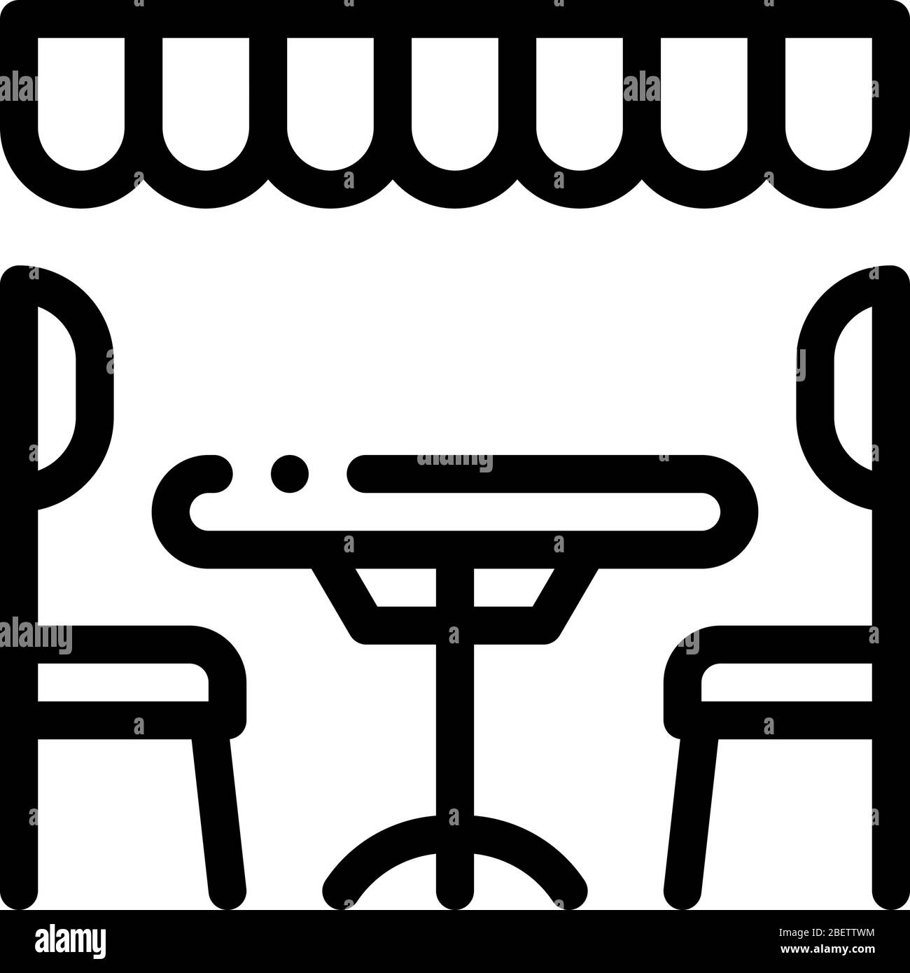 Gemütliches Café Symbol Vektor-Kontur Illustration Stock Vektor