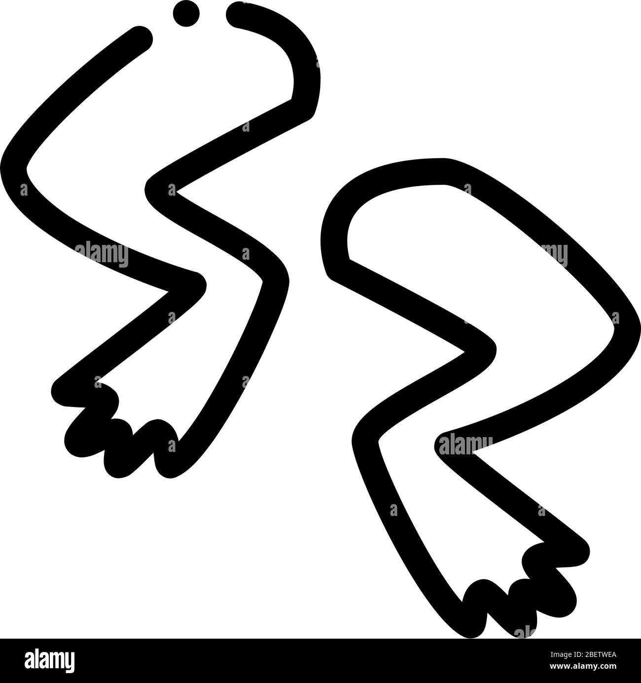 Frosch Beine Symbol Vektor Kontur Illustration Stock Vektor
